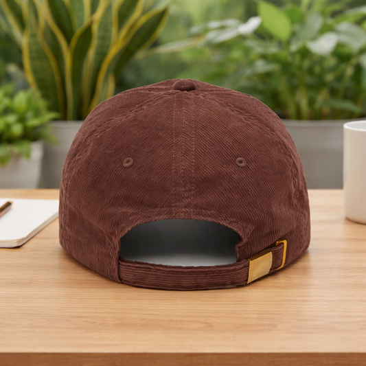 Vintage Corduroy Cap — Embroidered 'Harvard' Retro Dad Hat